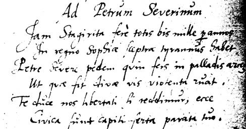 AdPetrumSeverinum6verses